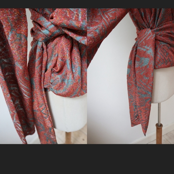 *Rare Find* Zara Trafaluc Lurex Wrap Top Size Small - Picture 6 of 9